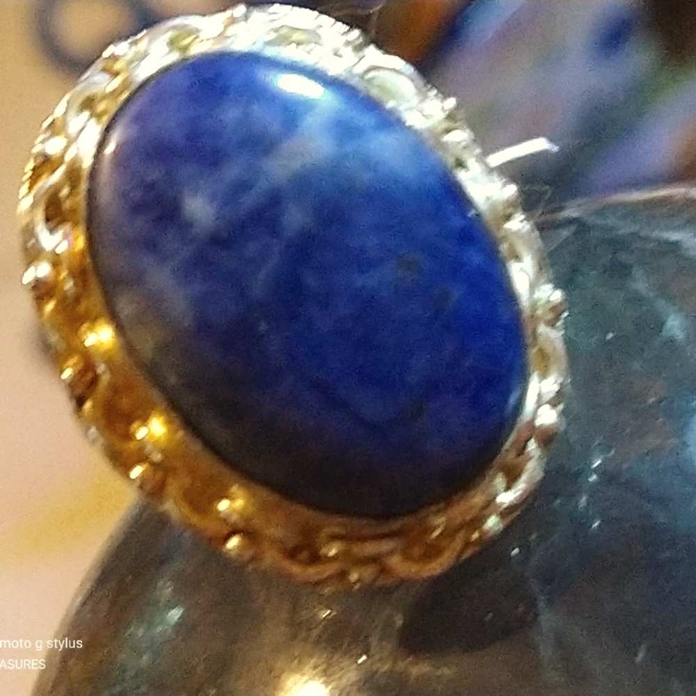 NWT-BEAUTIFULLY ORNATE SODALITE/925/ OVER 1-3/4" LONG.& OV'R 1/2" DEEP..
